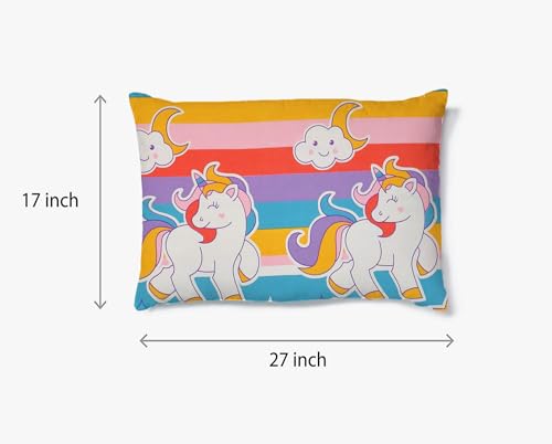 Image of Filymore Unicorn Double bedsheet for Girls Kid bedsheet for Queen Size Bed 240 TC Microfiber Soft Cartoon bedcover for Kids Room (90x90 Inches)(Multicolour)