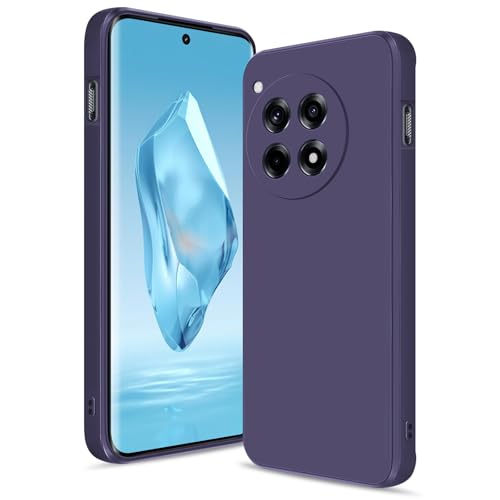 Btstring Funda para Oneplus 12R, Silicone Case con Protección Mejorada para la cámara, Carcasa Delgada a Prueba de Golpes, Forro Microfibra Suave Antiarañazos, Morado Oscuro