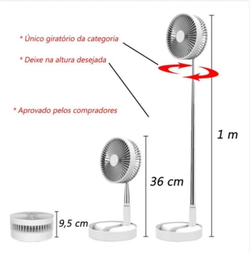 Ventilador Portátil e Dobrável com Pedestal