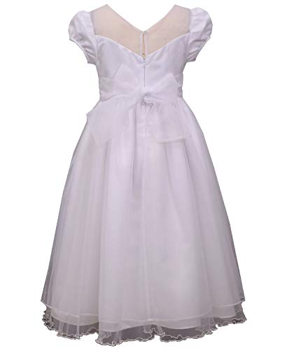 Bonnie Jean Girl's First Communion Dress with Jewel Accent, Short Sleeve2