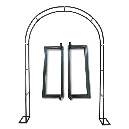 Arche de pergola de jardin en métal avec base, 3,30 x 2,20 m, arche de mariage, treillis extérieur pour terrasse, jardin et événements – Couleur verte