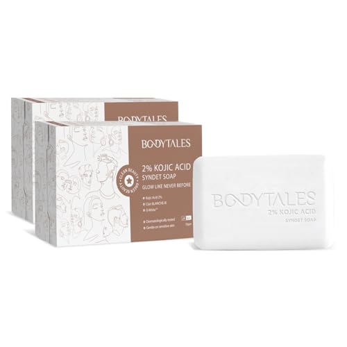 Image of 2% Kojic Acid Syndet Soap with Glutathione | For Pigmentation & Sun damage | Soap for Men & Women | Suitable for All Skin Types | 75g (Pack of 2)