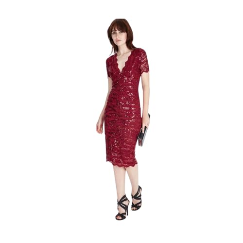 Goddiva - Robe - Moulante - Manches courtes - Femme - Rouge - 42