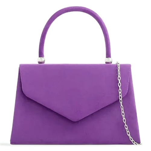 Sac à main rétro en daim violet femme pour soirée cocktail et mariage chic