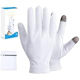 MNOPQ 100% Cotton Moisturizing Gloves, White Cotton Gloves Overnight Bedtime for Moisturizing Hands,