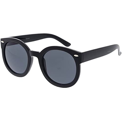 Image of zeroUV - Round Retro Oversized Sunglasses for Women with Colored Mirror and Neutral Lens 53mm