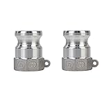 Quafwia 2 pcs Aluminum cam lock fittings (1' Part A) cam groove hose fitting camlock fittings, Male Adapter Female NPT Thread camlock fitting (1‘’)