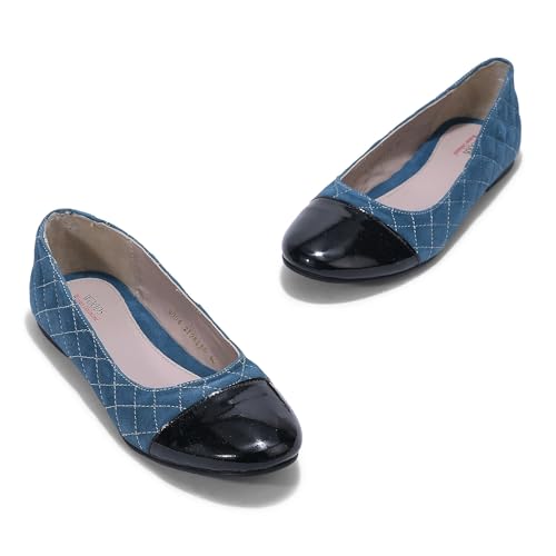 Image of Woodland Suede Goat Women Turquoise Ballerina Shoes with Elegant Design | Stylish & Comfortable Footwear | Ideal for Gifts, Casual Outings