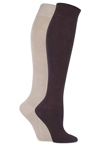 Sock Shop plaine bambou Mi-Bas - 4-8 Ladies - Cacao