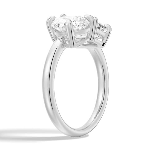 MSBLUE® 14K White Gold Vermeil 4ctw Toi et Moi Emerald Cut & Pear Cut Moissanite Engagement Ring | Perfect for Engagement, Wedding, Anniversary2