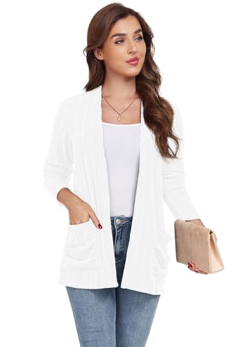 Image of GRECERELLE Womens Long Sleeve Lightweight Open Front V-Neck Casual Cardigan Sweaters Outerwear with Pockets 2025, S-2XL