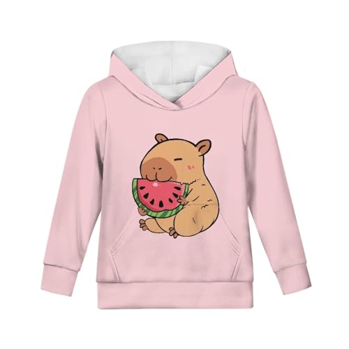 Girls Long Sleeve Hoodies Kawaii Style Hooded Sweatshirts Round Neck Pullover Tops 6-16T