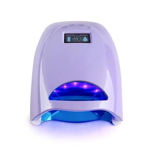Lámpara UV LED para uñas, Máquina portátil de terapia luz for decoración uñas con carga inteligente, lámpara diamante color secado rápido for inducción(Purple)