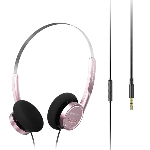 Image of FiiO Snowsky Wind 3.5mm ON-Ear Headphones for Recording Gaming with Microphone, 40mm Diaphragms Driver,HiFi Sound (Pink)