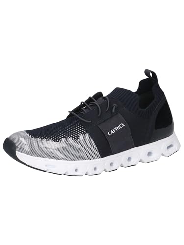 CAPRICE Herren Sneaker flach Low Top Vegan, Blau (Ocean Comb), 45 EU