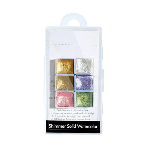 predolo Ensemble D'aquarelles Assorties de 6 Couleurs, Couleurs Faciles à Ménger - Intégrées - Parfaites pour Peinture, 01