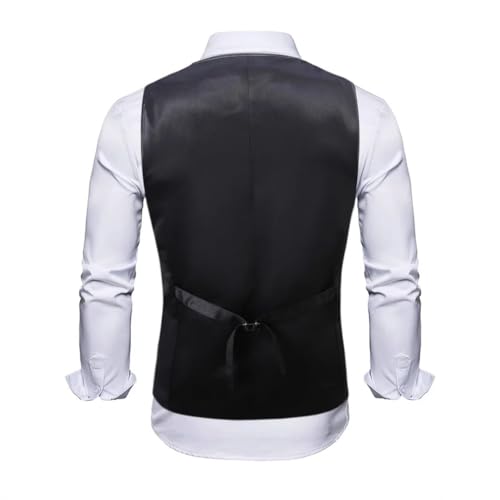 Men’S England Style Suit Collar Vest With Sequin Decoration Single Breasted Slim Fit Sleeveless For Wedding Stage2