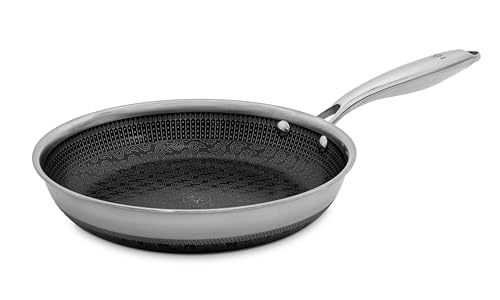 Hell's Kitchen Hybrid 9.5' Frying Pan, Tri-Clad Stainless Steel and Nonstick Ceramic PFAS Free, no...