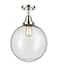 Innovations 447-1C-PN-G204-12 One Light Flush Mount from Franklin Restoration Collection
