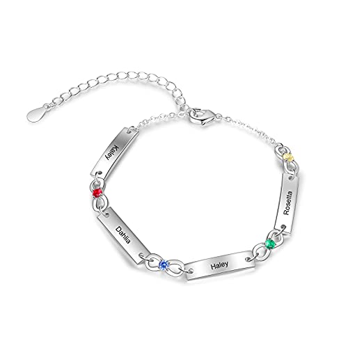 Lam Hub Fong Pulsera Infinita Personalizada para Mujer con Grabado 1 a 6 Nombres...