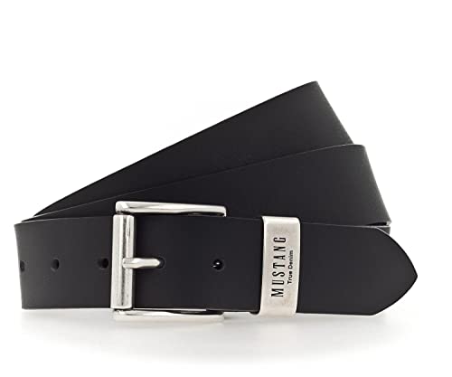 Ceinture en cuir noir Mustang 40mm W90 ceinture homme recoupe