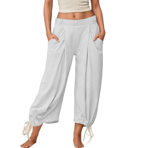 Pantalon palazzo jambes larges anti-serrement à taille élastique