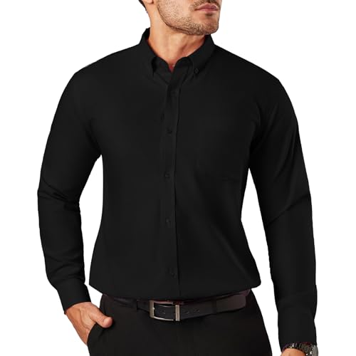 Oxford Dress Shirts for Men Big and Tall (Size XXL-6XLT) Button Down Long Sleeve Collared Shirts