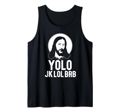 YOLO JK LOL BRB Meme de Pâques Texte drôle Jésus Christ Débardeur