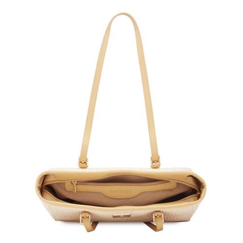 Image of Caprese Georgia Tote Bag, Medium-Yellow | Stylish Handbag for Women | Spacious, Versatile Office & Daily Essentials Tote | Top Zip Closure