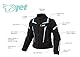 Jet Motorcycle Motorradjacke Frauen Damen Sommer Winter Gepanzerte Textilwasserdichte ELEKTRA (L (12/14), Schwarz/Himmelblau)