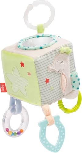 Fehn Cube d'éveil moteur Enfants de la mer - Cube d'activités à suspendre pour poussettes, lits bébé et sièges auto - pour les bébés et les enfants...