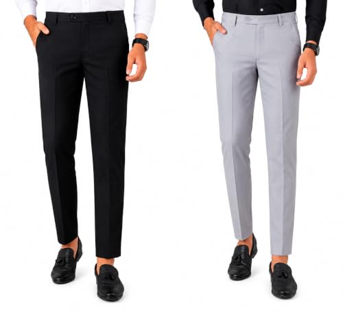 Image of VX9 Men's Formal Trousers, Smart Office & Business Wear, Classic Fit