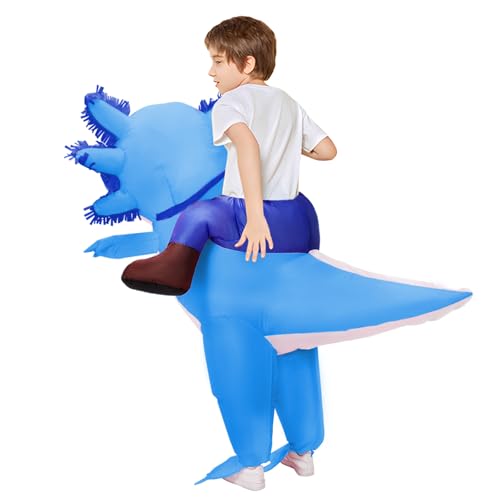 Stegosaurus Inflatable Axolotl Costume for Kids Halloween Costumes Kid Blow Up Costume Ride on Axolotl Costumes for Boys Girls Cosplay Party2