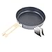 FytStycale Camping Fry Pan, Foldable Handle Heat Resistant Lightweight Non Stick Skillet Cookware for Hiking Travel Backpacking Fishing, M Stainless Steel