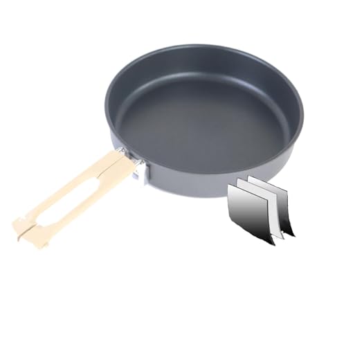 Camping Frying Pan Non Stick Skillet Multifunctional Portable Heat Resistant Folding Handle Flat Griddle Pan for RV Barbecue3