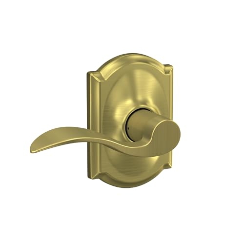 Image of SCHLAGE Accent Lever with Camelot Trim Hall and Closet Lock in Satin Brass - F10 ACC 608 CAM