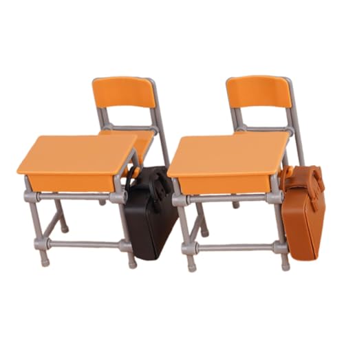 Garneck 1 Juego Modelo de Mochila Escolar de Escritorio pupitre de Escuela útiles Escolares para casa de muñecas Bolsa Escolar Mini decoración de casa de muñecas Mini Muebles el plastico