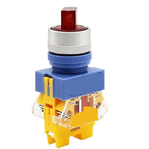 Interruptor selector de 22 mm LAY37-11XD con 3 posiciones y luz LED roja de 220V