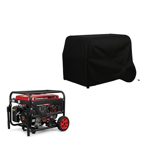 Image of KHOOBREZ Generator Cover | Water-Resistant & Dustproof Protective Cover for Portable Home Generators | Heavy-Duty Polyester Universal Fit | Black
