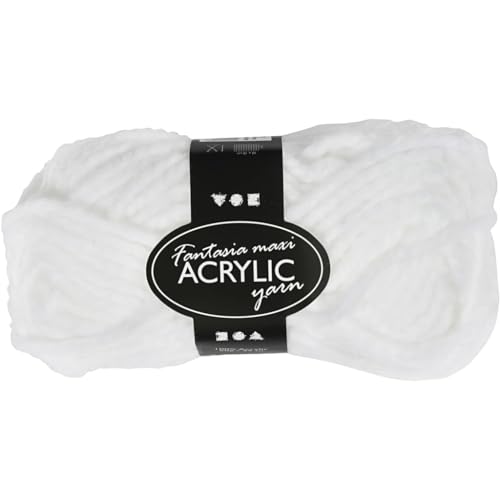Fantasia AcrylWolle, L: 35 m, weiß, Maxi, 50 g