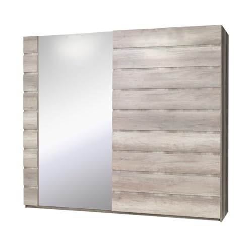 PRICE FACTORY just for you Armoire, Garde Robe ROMI Deux Portes coulissantes 200 cm, Coloris Dab...