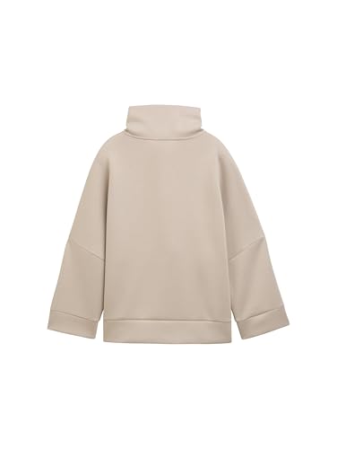 Tom Tailor Damen 1047715 Boxy Fit Scuba Sweatjacke, 32208 - Soft Taupe Grey, M EU – Ansicht 7