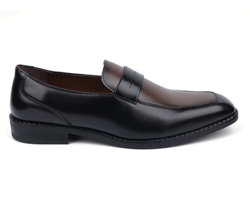 Image of LOUIS STITCH Men's Formal Shoes - Leatherette, Breathable Lining, Moccasins Style | Comfortable for Business, Casual, Parties | Double Tone Finishing (SXMCDS)