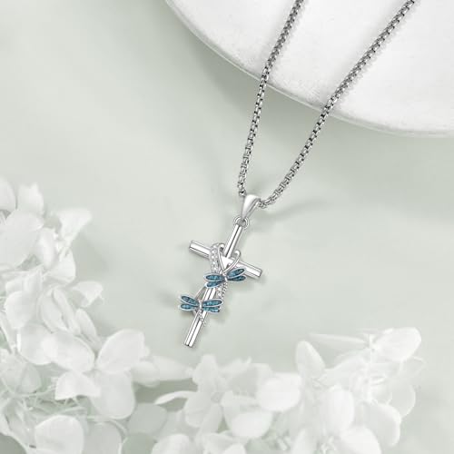 ONEFINITY Cross Necklace Sterling Silver Cross Pendant Necklace Religious Gifts for Women Men4