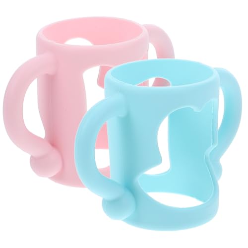 HAMPPLIES 2Piezas Biberón de Alimentación Infantil Agarre Ergonómico Bebés Pack de Unidades Colores Instalar y Usar