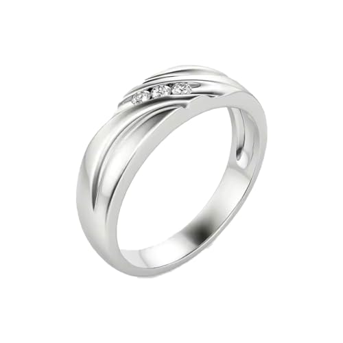 10K 14K 18K Gold Men's Diamond Wedding Band 0.06Cttw Natural Round Diamond Single Row Wedding Band for Men2