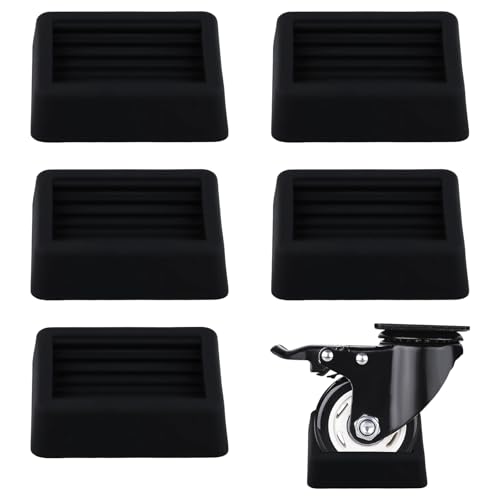 Ziyonix 5 Piezas Tazas de Goma para Muebles de Ruedas Tacos para Sillas Antideslizantes Protectoras para Silla de Oficina de Ruedas Sillas de Gaming Escritorio