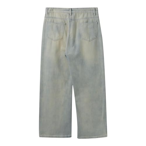 Baggy Jeans Men Relaxed Fit Vintage Distressed Hip Hop Streetwear Wide Leg Denim Pants Casual Trousers with Pockets4