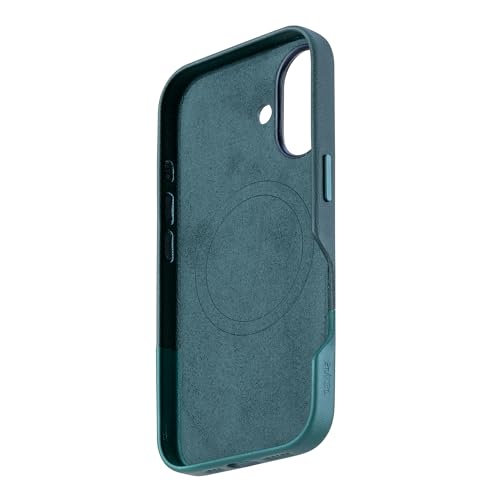 Image of TEKNE Dual-Tone Vegan Leather Case for iPhone 17 | MagSafe Compatible | 2m Drop Protection | Slim & Scratch Resistant | Raised Camera Protection Back Cover - Green