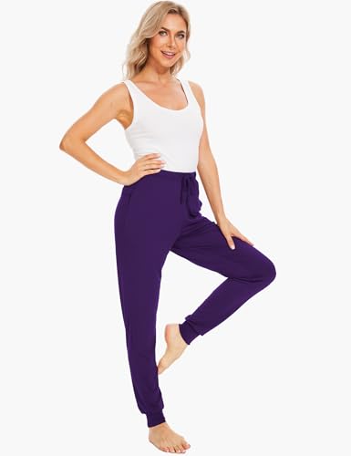 Image of GYS Women's Pajama Pants - Viscose Made from Bamboo, Joggers Pants with Pockets Comfy Lounge Sleep Pants Pj Bottoms